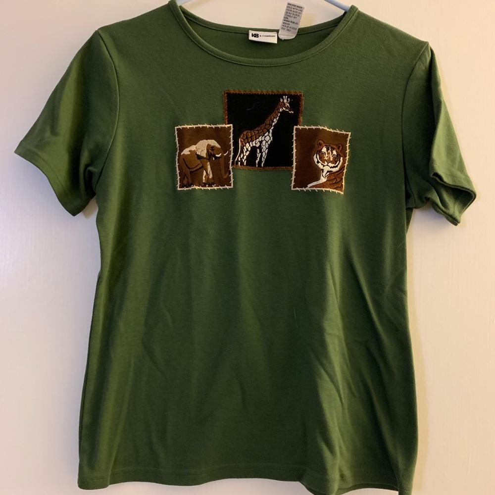 Olive green animal safari t shirt